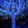 Blissun Falling Rain Lights, Meteor Shower Rain Drop Lights, 30cm 8 Tubes 288 LED Icicle Cascading Snow Falling Lights for Christmas Halloween Garden Trees Wedding Party Decorations (Blue)