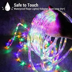 Lyhope Led Rope Lights, 33ft 240 LED Low Voltage Waterproof Rope Lights, Connectable Clear Tube String Lights for Outdoor, Indoor, Patio, Pool, Boat, Deck, Xmas Landscape Lighting(Multi-Color)