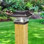 NOMA Solar Post Lights | Waterproof Outdoor Cap Lights for 4 x 4 Wooden, Deck, Patio, Garden, Decor or Fence | Warm White LED Lights, 8-Pack (Black)