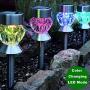 Solar Walkway Lights Outdoor Christmas, 6PK Garden Decorative Pathway Lights Solar Powered Waterproof for Driveway, Walkway, Landscape, Patio, Yard (Dual LEDs)