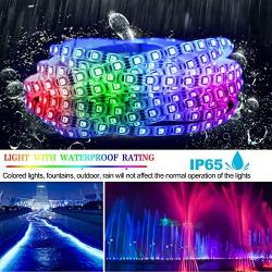 Led Strip Lights, 16.4ft 300 LEDs Waterproof Flexible Color Changing RGB 5050 LED Light Strip with Remote Control and 12V Power Supply, LED Lights for Bedroom Home Kitchen Indoor Outdoor Decoration