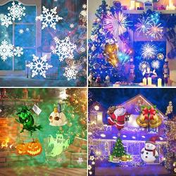 LED Projector Light, CAMTOA Moving Projector Light with 10 Colors Wave 12 Slides Pattern Remote Control Waterproof Projector Lamp, Holiday Light for Halloween Xmas Party Outdoor Indoor Decoration