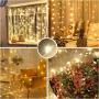 Window Curtain String Light 9.8 X 9.8Ft USB Fairy Lights Curtains with Remote Control 8 Modes Fairy Lights 10 Strings for Kids Bedroom Party (Warm White)