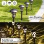 GIGALUMI Solar Pathway Lights 6 Pack, Solar Landscape Lights Warm White, Super Bright High Lumen Waterproof Metal Automatic Solar Yard Lights for Path, Garden, Lawn, Patio and Walkway