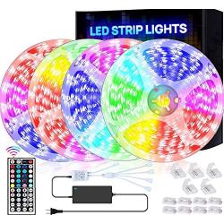 Led Strip Lights 65.6ft 20m Ultra-Long Led Lights for Bedroom, High-Brightness 5050 RGB Color Changing Room Lights for tv/Decorations, 12v Smart Dimmable Stardust Gaming Led Tape Lights with Remote