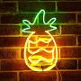 Neon Signs Real Glass Pineapple Beer Bar Bedroom Handmade Neon Lights for Livingroom Office Hotel Pub Cafe Recreation Room Wall Decor Night Light 15'' x 9'' Green(Not LED)