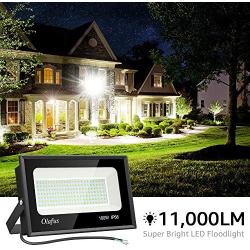 Olafus 2 Pack 100W LED Flood Light Outdoor, Bright Outside Floodlights, IP66 Waterproof Exterior Security Lights, 5000K Daylight White Super Bright Lighting for Playground Yard Stadium Lawn Ball Park