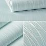 QIHANG Non-Woven Classic Flocking Plain Stripe Modern Fashion Wallpaper Wall Paper Roll for Living Room Bedroom Light Blue Color 0.53m x 10m=5.3㎡