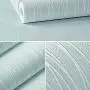 QIHANG Non-Woven Classic Flocking Plain Stripe Modern Fashion Wallpaper Wall Paper Roll for Living Room Bedroom Light Blue Color 0.53m x 10m=5.3㎡