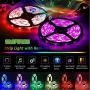 LuxLumin LED Strip Lights 32.8ft, Bluetooth RGB LED Strip Lights with 40keys Remote Control, Music Sync Color Changing Light Strip for Bedroom Party Home Decoration (APP+Remote+3 Botton Control)