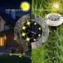 ONG Solar Ground Garden Waterproof Lights, Solar Powered Disk Lights Outdoor Decorative Landscape Lighting for Patio Pathway Yard Deck Walkway Lawn Driveway 8 LED Warm White 8 Packs