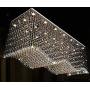 Contemporary Rectangle Crystal Raindrop Flush Ceiling Light Fixture/Chandelier for Dining Room/Lobby/Kitchen Island (21 Lights)