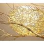 LITFAD 1 Light Woven Nest Chandelier Light Contemporary Metal and White Glass Pendant Lamp with Bird Accents Creative LED Hanging Ceiling Light Fixtur for Dining Room Living Room Restaurant