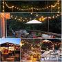 HueLiv 2 Pack 48FT Outdoor String Lights, WarmWhite LED Patio Lights, 34 Bulbs, Commercial-Grade ETL Approved Waterproof Decorative Lights, Bistro Backyard Cafe, Outdoor/Indoor, 1W, 96FT, Christmas