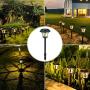 6 Pack Large Solar Lights Outdoor Waterproof, Lights Sun Powered, Black Stainless Steel Glass Garden Pathway Lights, 20 Lumen LED Solar Landscape Lighting for Lawn, Yard and Driveway - White Lights