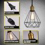 LIGHTESS Plug in Pendant Lights with Dimmer Switch, Industrial Black & Copper Dimmable Hanging Wire Cage Light Fixture for Kitchen Dining Room, LG9925342