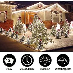 Silvom White Christmas Lights, 100 LED Tree Lights, 33ft Xmas Christmas Lights, 120V UL Certified Indoor & Outdoor String Lights for Christmas, Party, Wedding, Patio, Garden, Fence, Holiday Decoration