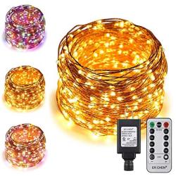 ErChen Dual-Color LED String Lights, 165 FT 500 LEDs Plug in Copper Wire 8 Modes Dimmable Fairy Lights with Remote Timer for Indoor Outdoor Christmas (Multicolor/Warm White)