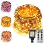 ErChen Dual-Color LED String Lights, 165 FT 500 LEDs Plug in Copper Wire 8 Modes Dimmable Fairy Lights with Remote Timer for Indoor Outdoor Christmas (Multicolor/Warm White)
