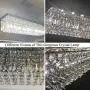 CRYSTOP Rectangle Crystal Chandeliers Dining Room Modern Ceiling Light Fixtures Hanging Chandelier Pendant Light Living Room Beautiful Fixture Polished Chrome Finish L31.5 x W9.8 x H8.9