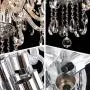 Beirio Modern Contemporary Elegant K9 Crystal Glass Chandelier Luxurious 6 Lights Pendant Ceiling Lighting Fixture for Living Room Bedroom and Dining Rome Chrome Easy to Install (21.7× 19.7 inch)