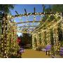 Qunlight Solar Fairy String Lights Outdoor Waterproof, 108ft 300LED Updated Version 6hrs Timer Function with USB Solar Powered Starry String Lights for Christmas Patio Garden Party(WarmWhite 300L)