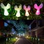 Solar Angel Lights Outdoor, Qualife Garden Gifts for Housewarming Mom Women,Solar Powered Decorative Light for Garden Yard Patio, Cemetery Grave Decorations, 2 Pack.