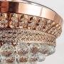 BIGBANBAN Fandelier Crystal Ceiling Fans with Lights and Remote, Modern Invisible Chandelier Fan with LED Light Settings for Dining Room/Bedroom (Rose Gold)
