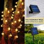 HeyMate Solar String Lights Waterproof with 20 Dimmable Warm White Balls Lights, Enhanced Solar Panel, Wireless Remote Control, for Garden/Yard/Home Party/Xmas Tree/Wedding/Indoor/Outdoor Decoration