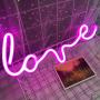 iceagle Love Neon Signs for Wall Decor,USB or Battery Decor Light,Neon Light for Bedroom,LED Neon Decorative Lights for Christmas,Party,Girls Living Room(Pink)