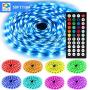 50ft RGB LED Strip Lights Kit, A-1ux 15M Flexible Color Changing LED Light Strips with DC24V Power Supply 44Key IR Remote Controller, Decor for Bedroom,Party,Bar ,Kitchen