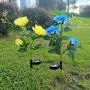 Solar Lawn Light rose2 Pack（6 Heads）,Rose Solar Energy Outdoor Garden Light, Garden Light Outdoor Decoration, Outdoor Light Pile,Solar energyStatue lamp， Garden Stakes Decorative,Lawn Garden，Rose