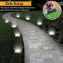 Solar Ground Lights Outdoor - 2020 Upgraded 8 LED Waterproof Bright in-Ground Lights for Garden Patio Lawn Pathway Yard Driveway, Producing More Light, Warm Yellow, 6 PACK
