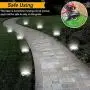 Solar Ground Lights Outdoor - 2020 Upgraded 8 LED Waterproof Bright in-Ground Lights for Garden Patio Lawn Pathway Yard Driveway, Producing More Light, Warm Yellow, 6 PACK