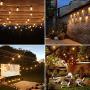 BHCLIGHT Upgraded Commercial Grade Outdoor String Lights Extendable 48FT Patio Lights with 15 Shatterproof S14 Bulbs, Weatherproof Outdoor Party Lights for Backyard, Garden, Bistro, Pergola