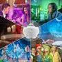 Star Night Light Projector Bedroom,3 in 1 Galaxy Projector Light LED Nebula Cloud Light with Moon Star & Voice Control As a Gift for Game Room Party Home Theatre Night Light Ambiance