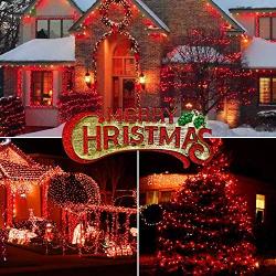 zerproc Red Christmas Lights, 33ft 100 LED String Lights, 120V UL Certified Xmas Tree Lights for Christmas, Halloween, Patio, Holiday, Party, Home, Indoor and Outdoor Decoration