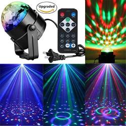 Reching Party Lights Sound Activated, Build in 20-Colors Christmas Magic Rotating Disco Light,Disco Ball Lamps,6W LED Stage Lighting for KTV,XMas Party,Wedding Show,Club Pub DJ Lighting