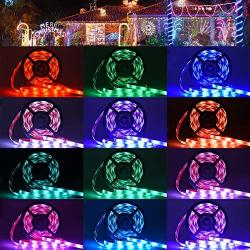 Waterproof RGB Led Strip Lights - 16.4ft Flexible Color Changing LEDs Light Strips, 5050 RGB Led Strip Light with Remote, IP65 Waterproof 12V Power Supply for Home, Bedroom, Kitchen, DIY Decoration