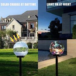 Molice Solar Lights Outdoor 3 Pack Solar Globe Lights Waterproof Decorative Solar Landscape Path Light for Yard,Patio,Walkway-Color Changing