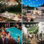LED Outdoor String Lights 2 Pack 33FT 4000K Daylight White G40 LED Globe String Lights, Waterproof Connectable Hanging String Patio Lights with 50+4 Bulbs for Backyard Bistro Party, Total 66FT
