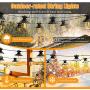 LED Outdoor String Lights 48FT Waterproof Outdoor String Lights with 15 Plastic Shatterproof String Lights ETL Approved Led Heavy-Duty String Lights for Backyard Patio Porch