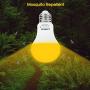 LOHAS Yellow LED Bug Light Bulb, Amber Yellow Bug Outdoor Porch Lights, A19 Dusk to Dawn Sensor Bug Light 40W Equivalent, E26 Security Auto On/Off LED Bulb, 500LM Yellow Bulbs for Bug Outdoor, 4Pack