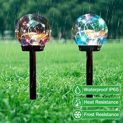 Lebote Tec Solar Lights Outdoor,Color Changing Solar Globe Lights,Waterproof Decorative Solar Landscape Garden Light for Lawn,Yard,Path(3 Pack)