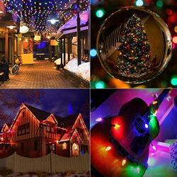 C9 Multicolor Christmas String Light Set, 33 Feet Christmas Lights, Outdoor String Lights with 50 Led Bulbs for Patio Garden Holiday Indoor Wedding Home Decorating, Green Wire