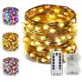 ER CHEN Color Changing Battery Operated Fairy Lights, 66ft 200 LED Twinkle String Lights 8 Modes Silvery Copper Wire Lights with Remote/Timer for Indoor Outdoor Christmas (Warm White&Multicolor)
