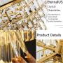 Modern Crystal Chandelier Ceiling Light, EternalUS Chandelier Pendant Lighting, Luxury Chandelier Light Fixture For Kitchen Bedroom Dining Room Living Room, Dia 24 Inch