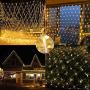 LED Net Lights Christmas Day Decrotion, 200 LED 9.8ft x 6.6ft Fairy String Decorative Mesh Light Warm White for a Wedding Cocktail Party Birthday BBQ Bistro Cafe by YIZHOUER