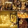 LED String Lights, Merdeco Plug in String Lights 16ft/5m 50 LED Bulb Warm White Globe Fairy Lights for Christmas/Wedding/Party Indoor and Outdoor Decoration