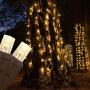 50 Warm White LED StretchNet Pro Expandable Christmas Net Lights for Medium Trees, LED Tree Wrap Lights, 20'' x 45'' Stretchable Net - Brown Wire Trunk Wrap Lights